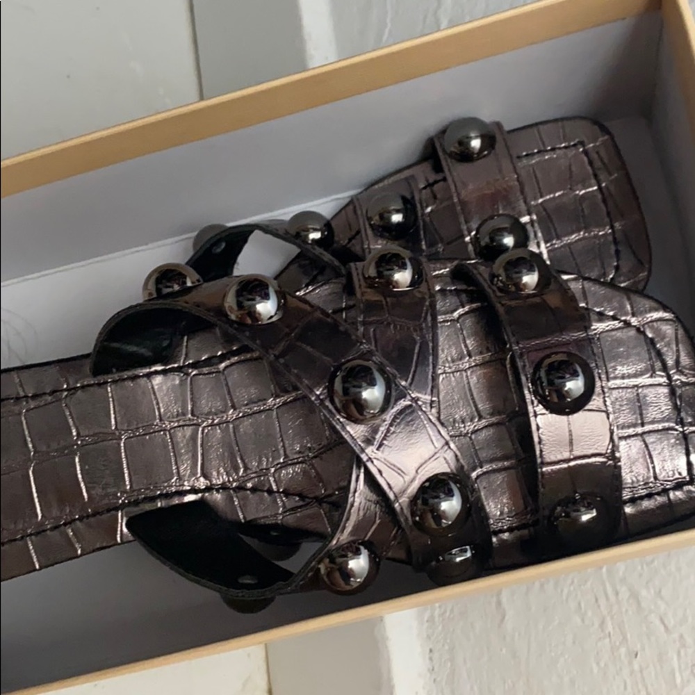 Metallic sandals